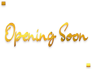 Fototapeta premium Opening Soon Invitation of Transparent PNG Gold Typography Cursive Text
