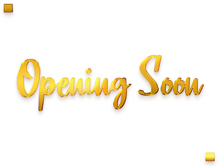 Fototapeta premium Opening Soon Invitation of Transparent PNG Gold Typography Bold Text