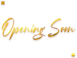Opening Soon Invitation of Transparent PNG Gold Typography Cursive Text