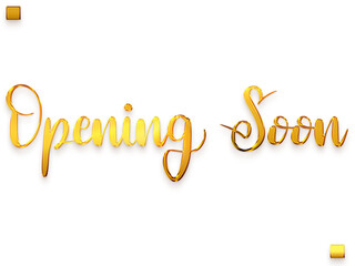 Opening Soon Invitation of Transparent PNG Gold Cursive Typography Bold Text
