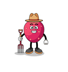 Cartoon mascot of prickly pear farmer