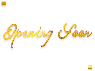 Opening Soon Invitation of Transparent PNG Gold Cursive Typography Text
