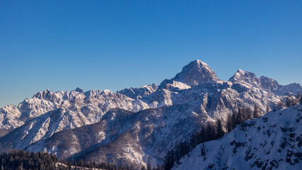 Lussari mountain in the Julian Alps