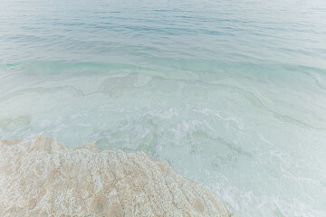 Salt under the water of the Dead Sea