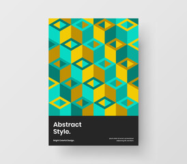 Original mosaic pattern corporate identity layout. Multicolored leaflet A4 design vector concept.