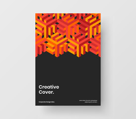 Bright geometric pattern placard layout. Abstract book cover design vector illustration.