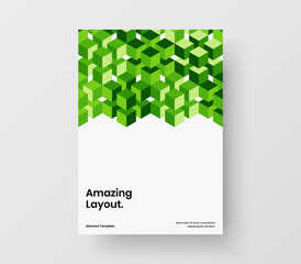 Trendy company brochure design vector template. Unique geometric pattern corporate identity illustration.