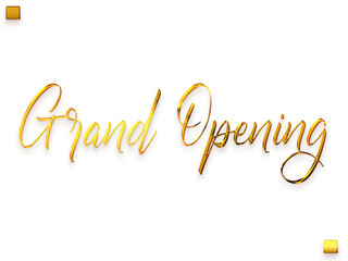 Grand Opening Invitation of Transparent PNG Gold Typography Cursive Text