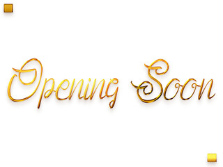 Obraz na płótnie Canvas Opening Soon Invitation of Transparent PNG Gold Grunge Typography Cursive Text