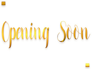Opening Soon Invitation of Transparent PNG Gold Typography Text