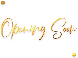Opening Soon Invitation of Transparent PNG Gold Cursive Typography Text