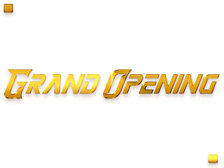 Grand Opening Invitation of Transparent PNG Gold Bold Calligraphy  Text