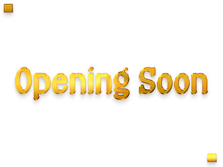 Opening Soon Invitation of Transparent PNG Gold Bold Calligraphy  Text