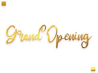 Grand Opening Invitation of Transparent PNG Gold Typography Cursive Text