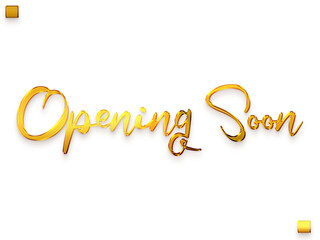 Opening Soon Invitation of Transparent PNG Gold Typography Cursive Text