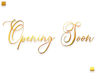 Opening Soon Invitation of Transparent PNG Gold Cursive Typography Text