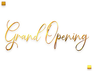 Obraz na płótnie Canvas Grand Opening Invitation of Transparent PNG Gold Typography Cursive Text