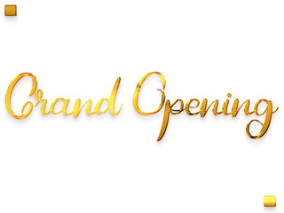 Grand Opening Invitation of Transparent PNG Gold Typography Cursive Text