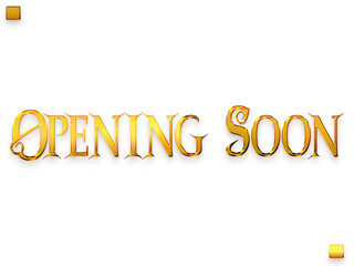 Opening Soon Invitation of Transparent PNG Gold Bold Calligraphy  Text