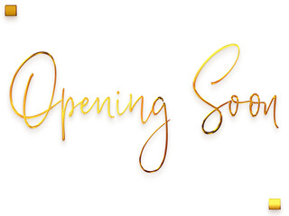Opening Soon Invitation of Transparent PNG Gold Typography Cursive Text