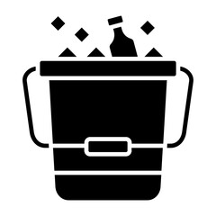 Obraz premium Ice Bucket Glyph Icon
