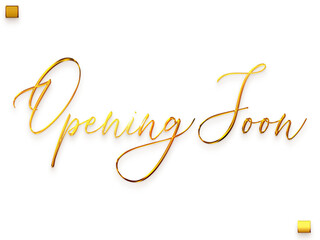Opening Soon Invitation of Transparent PNG Gold Typography Cursive Text