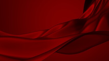 Naklejka na ściany i meble Luxury red satin smooth fabric background