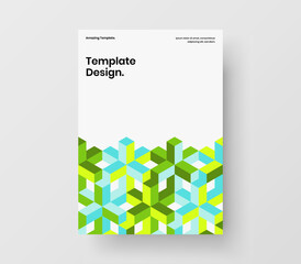 Trendy geometric hexagons flyer concept. Modern corporate brochure vector design illustration.