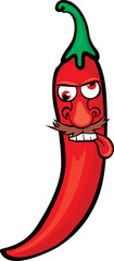 Red chilli pepper cartoon character illustration