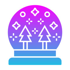 Crystal Ball Glyph Gradient Icon