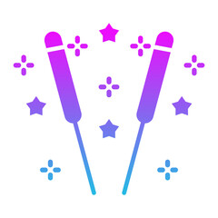 Sparkler Glyph Gradient Icon