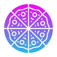 Pizza Glyph Gradient Icon