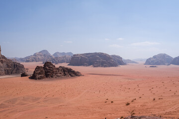 Fototapeta na wymiar Le désert du Wadi Rum en Jordanie
