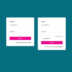 Login page and sign-up page design, web UI design, web page design