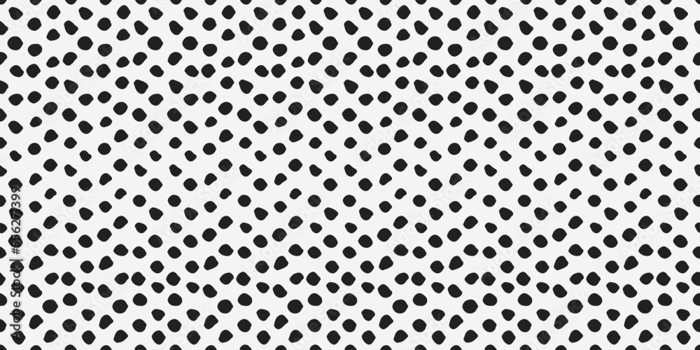 Aufkleber the black dots seamless pattern. dotted casual hand-drawn pattern. for seamless print and interior d