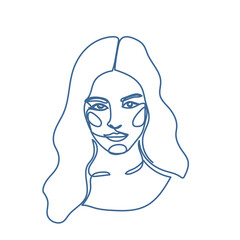 Woman Monoline Face Portrait Abstract Aesthetic Minimalist Poster Decoration Element Icon Vector Illustration Pattern Background
