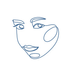 Woman Monoline Face Portrait Abstract Aesthetic Minimalist Poster Decoration Element Icon Vector Illustration Pattern Background