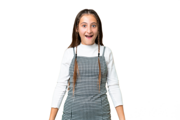 Young girl over isolated chroma key background with surprise facial expression
