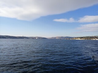 Fototapeta premium sea and sky, Dezember, am Bosporus, Istanbul 