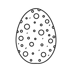 Easter egg in hand drawn doodle style. Coloring book for children.