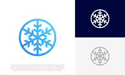 snowflakes logo design vector