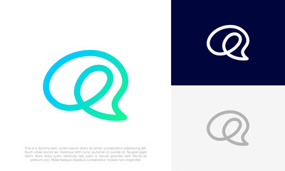 Brain simple line logo design vector