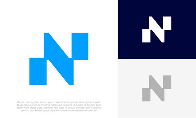 letter N initial modern logo design vector
