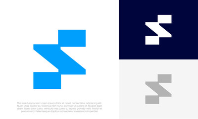 letter S initial modern logo design vector