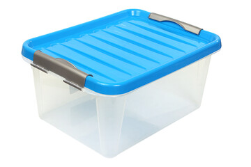 Plastic utensils for home use on a white background