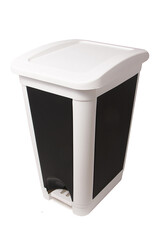 Plastic utensils for home use on a white background