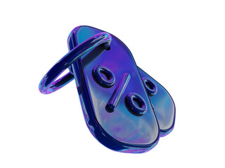 3d holographic or neon coupon voucher on isolated background. 3d rendering illustration