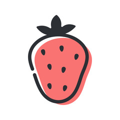 Strawberry line icon, outline vector sign, linear pictogram isolated on white background. Logo illustration