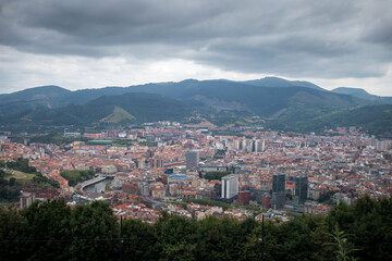 Fototapeta na wymiar Aerial view of Bilbao city, Basque Country, Spain