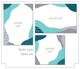北欧風のフレーム・背景素材のセット